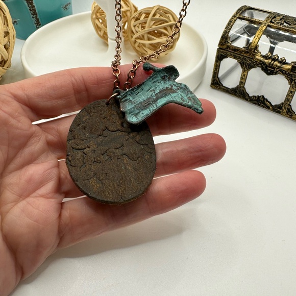 Lucky You Western Leather &‎ Metal Necklace & Earring Set NEW - Picture 8 of 8